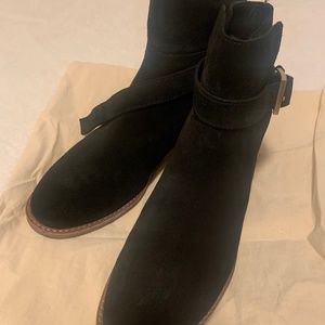 Tory Burch Suede Black Ankle Boots